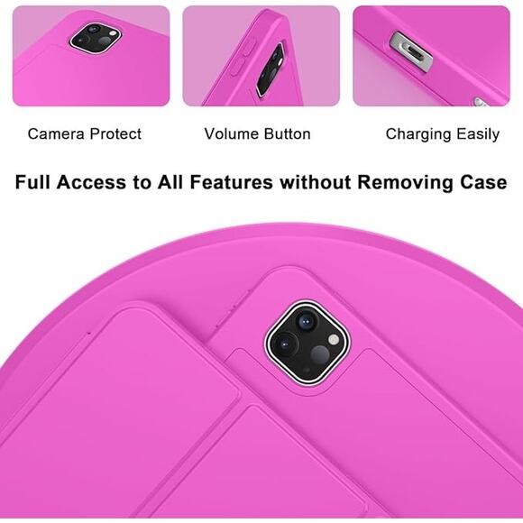 Pink Trifold 11" Case For iPad Pro M5 2025 M4 2024 Model A2836/A2837/A3006) - Picture 4 of 11